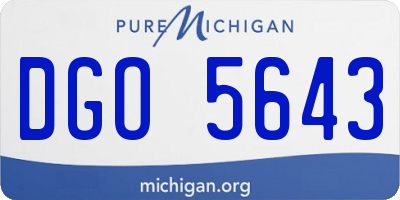 MI license plate DGO5643