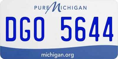 MI license plate DGO5644