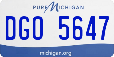 MI license plate DGO5647