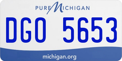MI license plate DGO5653