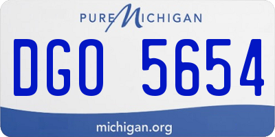 MI license plate DGO5654