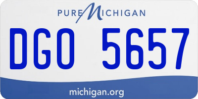 MI license plate DGO5657