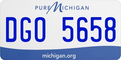 MI license plate DGO5658
