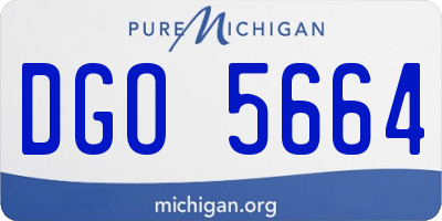 MI license plate DGO5664