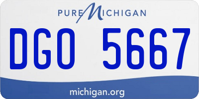 MI license plate DGO5667