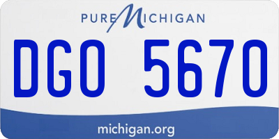 MI license plate DGO5670