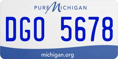 MI license plate DGO5678