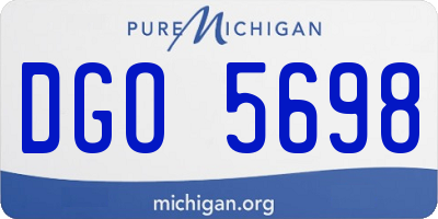 MI license plate DGO5698
