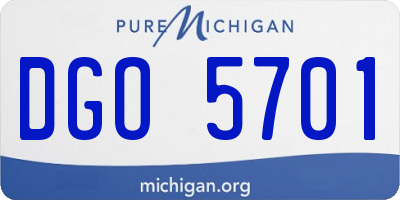MI license plate DGO5701