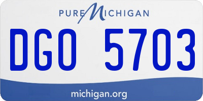 MI license plate DGO5703
