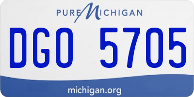 MI license plate DGO5705