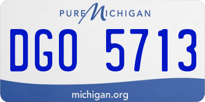 MI license plate DGO5713