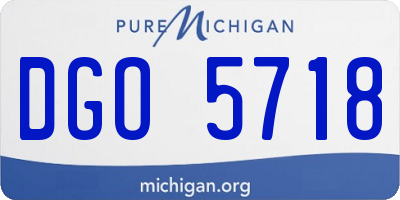 MI license plate DGO5718