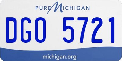 MI license plate DGO5721