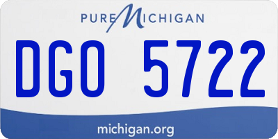 MI license plate DGO5722