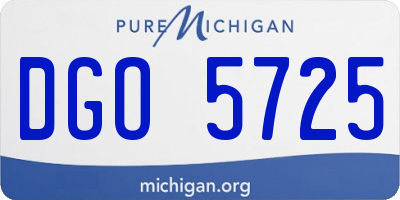 MI license plate DGO5725