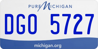 MI license plate DGO5727