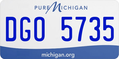 MI license plate DGO5735