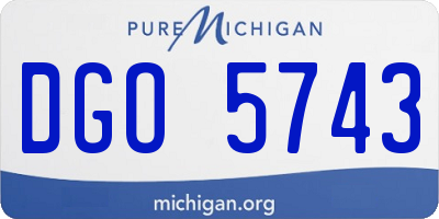MI license plate DGO5743