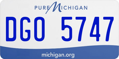 MI license plate DGO5747