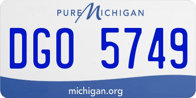 MI license plate DGO5749