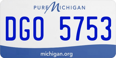 MI license plate DGO5753