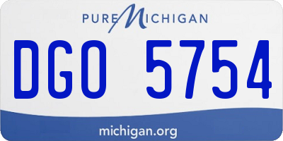 MI license plate DGO5754
