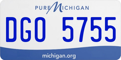 MI license plate DGO5755