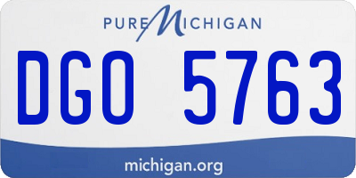 MI license plate DGO5763