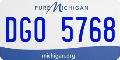 MI license plate DGO5768