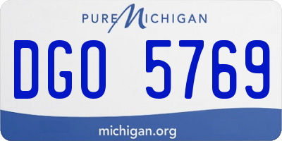 MI license plate DGO5769