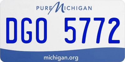 MI license plate DGO5772