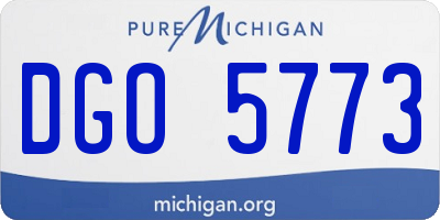 MI license plate DGO5773