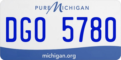 MI license plate DGO5780