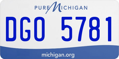 MI license plate DGO5781