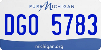MI license plate DGO5783