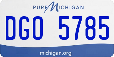 MI license plate DGO5785