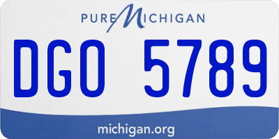 MI license plate DGO5789