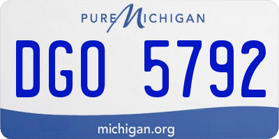 MI license plate DGO5792