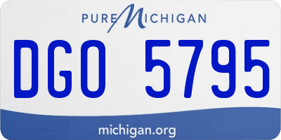 MI license plate DGO5795