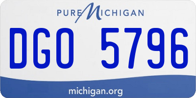 MI license plate DGO5796