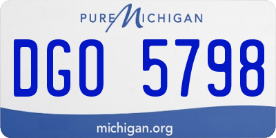 MI license plate DGO5798