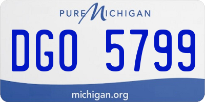 MI license plate DGO5799