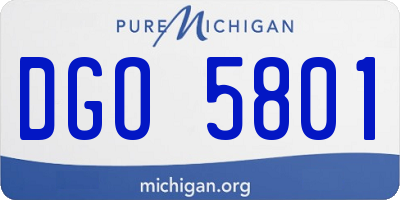 MI license plate DGO5801