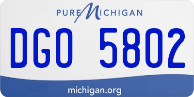 MI license plate DGO5802