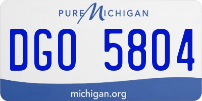 MI license plate DGO5804