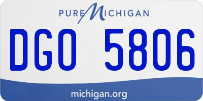 MI license plate DGO5806
