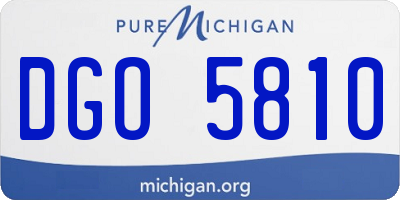 MI license plate DGO5810