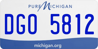 MI license plate DGO5812