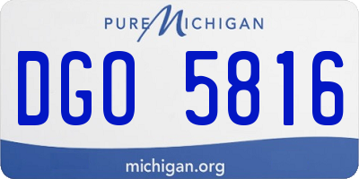 MI license plate DGO5816